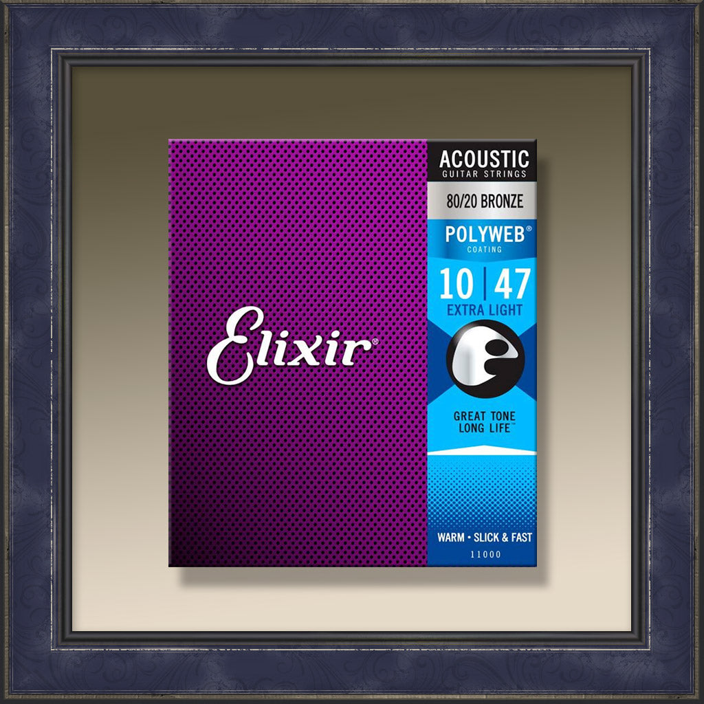 String Set, 11000 Guitar, Extra Light, 80/20 Bronze, POLYWEB Coating